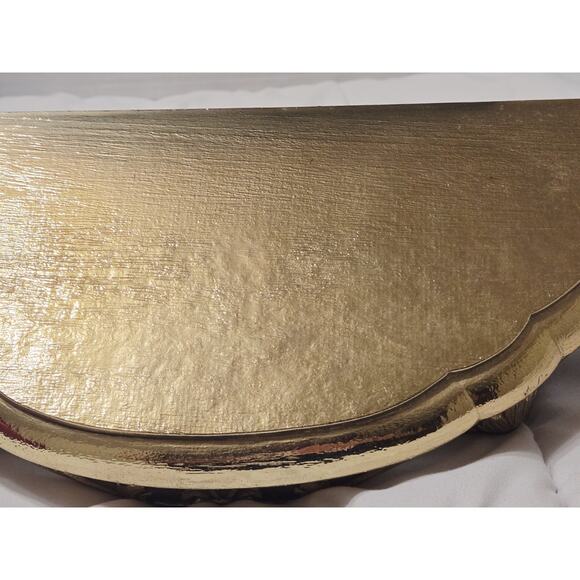 Vintage 1983 Burwood Wall Shelf Gold MCM Hollywood Regency Decor Retro MadeUSA - Picture 6 of 9
